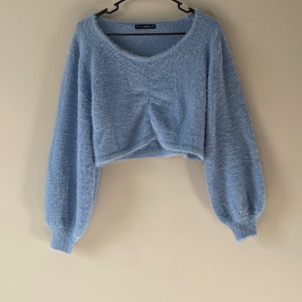 Zaful teddy crop sweater